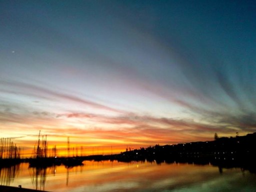 porto marina di ragusa, barche, tramonto