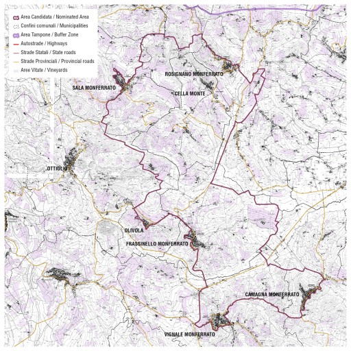 monferrato unesco mappa