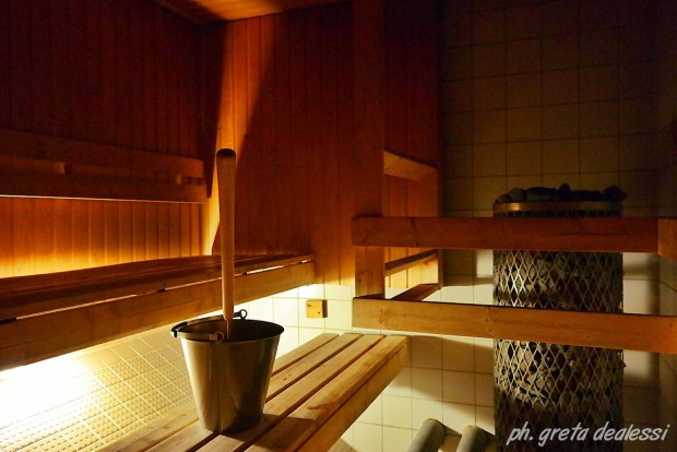 La cabina femminile della sauna Hermanni