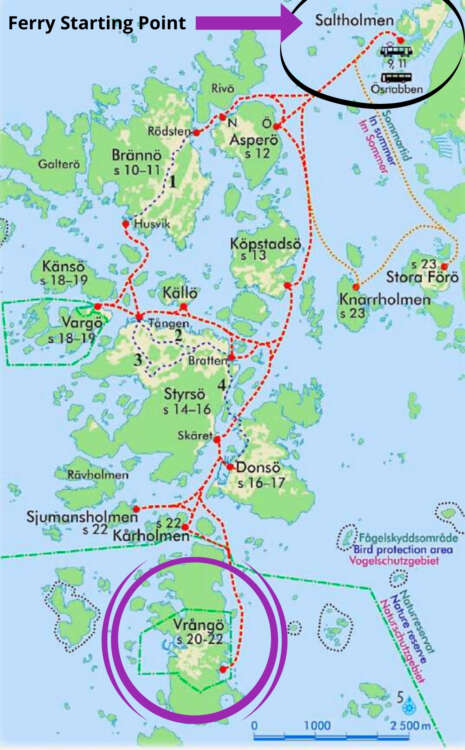 Mappa Arcipelago del Sud Goteborg